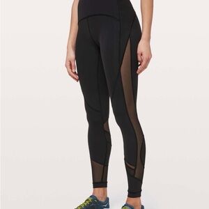 Lululemon Black Mesh Panel Leggings